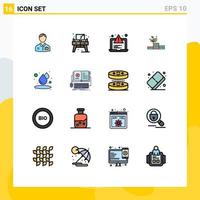 Stock Vector Icon Pack mit 16 Zeilenzeichen und Symbolen für Drop-Money-Table-Wachstum Web-editierbare kreative Vektordesign-Elemente