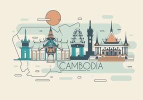 Kambodscha Wahrzeichen Vektor