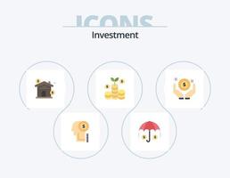 investering platt ikon packa 5 ikon design. hand. investering. egendom. företag. investering vektor