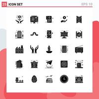 25 solides Glyphenpaket der Benutzeroberfläche mit modernen Zeichen und Symbolen der Hilfe Handdiagramm Geldbericht editierbare Vektordesign-Elemente vektor