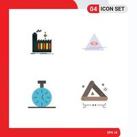 4 kreative Symbole moderne Zeichen und Symbole der Rauchpyramide der Mühlenzeit zählen editierbare Vektordesign-Elemente vektor