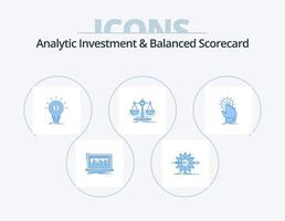 Analytische Investitionen und Balanced Scorecard Blue Icon Pack 5 Icon Design. Entscheidung. Anfang. Einstellung. Geld. finanziell vektor