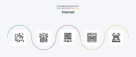 internet linje 5 ikon packa Inklusive brottslighet. ui. server. gränssnitt. server vektor