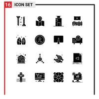 Aktienvektor-Icon-Pack mit 16 Linienzeichen und Symbolen für bearbeitbare Vektordesign-Elemente für den Sommer-Board-Building-Theater-Kino vektor