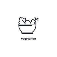 Vektorzeichen vegetarisches Symbol ist auf einem weißen Hintergrund isoliert. Symbolfarbe editierbar. vektor