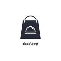 vektor tecken mat väska symbol är isolerat på en vit bakgrund. ikon Färg redigerbar.