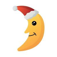 Weihnachtsmond fröhliches Emoji vektor