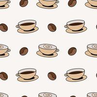 kaffe och cappuccino, sömlös mönster, vektor. vektor