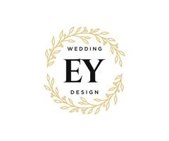 Ey Initialen Brief Hochzeit Monogramm Logos Sammlung, handgezeichnete moderne minimalistische und florale Vorlagen für Einladungskarten, Save the Date, elegante Identität für Restaurant, Boutique, Café im Vektor