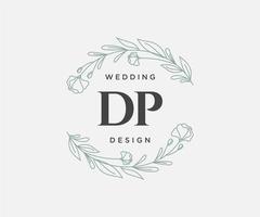 dp initialer brev bröllop monogram logotyper samling, hand dragen modern minimalistisk och blommig mallar för inbjudan kort, spara de datum, elegant identitet för restaurang, boutique, Kafé i vektor