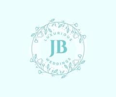 jb Initialen Brief Hochzeit Monogramm Logos Vorlage, handgezeichnete moderne minimalistische und florale Vorlagen für Einladungskarten, Datum speichern, elegante Identität. vektor