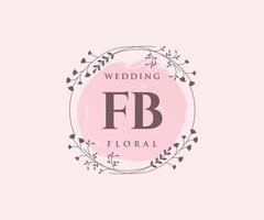 fb Initialen Brief Hochzeit Monogramm Logos Vorlage, handgezeichnete moderne minimalistische und florale Vorlagen für Einladungskarten, Datum speichern, elegante Identität. vektor