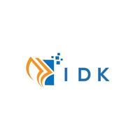 idk-kreditreparaturbuchhaltungslogodesign auf weißem hintergrund. idk kreative initialen wachstumsdiagramm brief logo konzept. idk Business Finance-Logo-Design. vektor