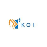 Koi-Kreditreparatur-Buchhaltungslogodesign auf weißem Hintergrund. koi kreative initialen wachstumsdiagramm brief logo konzept. Koi Business Finance Logo-Design. vektor