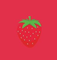 färsk strawberrie på en röd bakgrund illustration. vektor