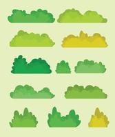 uppsättning naturlig buske på varje säsong Färg textur vektor illustration eps10
