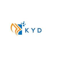 Kyd-Kreditreparatur-Buchhaltungslogodesign auf weißem Hintergrund. kyd kreative initialen wachstumsdiagramm brief logo konzept. Kyd Business Finance Logo-Design. vektor