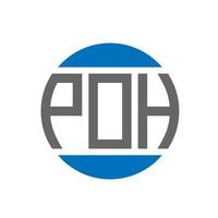 Poh-Brief-Logo-Design auf weißem Hintergrund. poh kreative initialen kreis logokonzept. poh Briefgestaltung. vektor