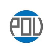 POU-Brief-Logo-Design auf weißem Hintergrund. pou kreative initialen kreis logokonzept. pou Briefgestaltung. vektor