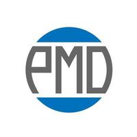 PMO-Brief-Logo-Design auf weißem Hintergrund. pmo creative initials circle logo-konzept. PMO-Briefdesign. vektor