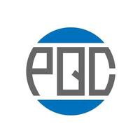 pqc-Buchstaben-Logo-Design auf weißem Hintergrund. pqc kreative Initialen Kreis Logo-Konzept. pqc Briefgestaltung. vektor