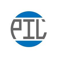 pil-Brief-Logo-Design auf weißem Hintergrund. pil kreative Initialen Kreis-Logo-Konzept. pil Briefgestaltung. vektor