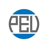 peu-Brief-Logo-Design auf weißem Hintergrund. peu kreative Initialen Kreis Logo-Konzept. peu Briefgestaltung. vektor