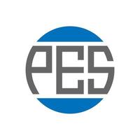 pes-Brief-Logo-Design auf weißem Hintergrund. pes kreative initialen kreis logokonzept. Pes-Buchstaben-Design. vektor