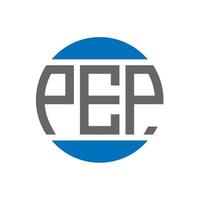 Pep-Brief-Logo-Design auf weißem Hintergrund. Pep kreative Initialen Kreis Logo-Konzept. Pep-Brief-Design. vektor
