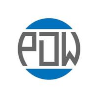 pdw-Buchstaben-Logo-Design auf weißem Hintergrund. pdw kreative Initialen Kreis Logo-Konzept. pdw Briefgestaltung. vektor