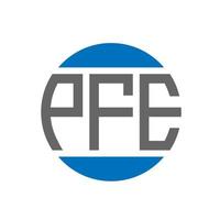 pfe-Brief-Logo-Design auf weißem Hintergrund. pfe kreative Initialen Kreis Logo-Konzept. pfe Briefgestaltung. vektor