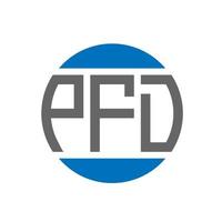 pfd-Brief-Logo-Design auf weißem Hintergrund. pfd kreative Initialen Kreis Logo-Konzept. pfd Briefgestaltung. vektor