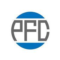 pfc-Brief-Logo-Design auf weißem Hintergrund. pfc kreative Initialen Kreis Logo-Konzept. PFC Briefgestaltung. vektor