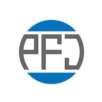 pfj-Brief-Logo-Design auf weißem Hintergrund. pfj kreative initialen kreis logokonzept. pfj Briefgestaltung. vektor