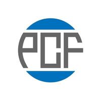 PCF-Brief-Logo-Design auf weißem Hintergrund. pcf kreative initialen kreis logo-konzept. PCF-Briefgestaltung. vektor