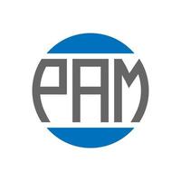 pam-Brief-Logo-Design auf weißem Hintergrund. pam kreative initialen kreis logokonzept. pam-Brief-Design. vektor