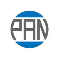 Pan-Brief-Logo-Design auf weißem Hintergrund. Pan kreative Initialen Kreis-Logo-Konzept. Pan-Buchstaben-Design. vektor