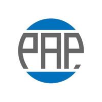 Pap-Brief-Logo-Design auf weißem Hintergrund. pap kreative initialen kreis logokonzept. Pap-Brief-Design. vektor