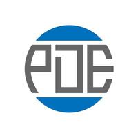 pde-Brief-Logo-Design auf weißem Hintergrund. pde kreative Initialen Kreis Logo-Konzept. pde Briefgestaltung. vektor