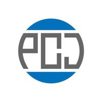 pcj-Buchstaben-Logo-Design auf weißem Hintergrund. pcj kreative Initialen Kreis Logo-Konzept. pcj Briefgestaltung. vektor