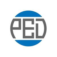 ped-Buchstaben-Logo-Design auf weißem Hintergrund. ped kreative Initialen Kreis Logo-Konzept. ped Briefgestaltung. vektor