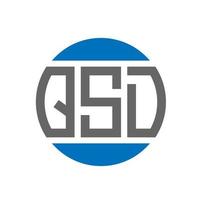 qsd-Brief-Logo-Design auf weißem Hintergrund. qsd creative initials circle logo-konzept. qsd-Briefgestaltung. vektor