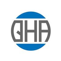 Qha-Brief-Logo-Design auf weißem Hintergrund. qha kreative Initialen Kreis Logo-Konzept. qha Briefgestaltung. vektor