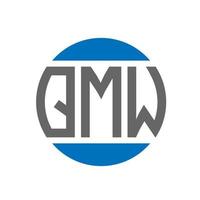 qmw-Buchstaben-Logo-Design auf weißem Hintergrund. qmw kreative initialen kreis logo-konzept. qmw Briefgestaltung. vektor