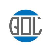 Qol-Brief-Logo-Design auf weißem Hintergrund. qol creative initials circle logo-konzept. qol Briefgestaltung. vektor