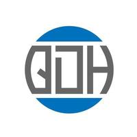 qdh-Buchstaben-Logo-Design auf weißem Hintergrund. qdh kreative Initialen Kreis Logo-Konzept. qdh Briefgestaltung. vektor