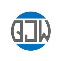 qjw-Buchstaben-Logo-Design auf weißem Hintergrund. qjw kreative Initialen Kreis Logo-Konzept. qjw Briefgestaltung. vektor
