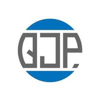 Qjp-Brief-Logo-Design auf weißem Hintergrund. qjp kreative Initialen Kreis Logo-Konzept. qjp Briefgestaltung. vektor