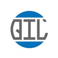 Qil-Brief-Logo-Design auf weißem Hintergrund. qil creative initials circle logo-konzept. Qil-Buchstaben-Design. vektor