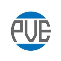pve-Brief-Logo-Design auf weißem Hintergrund. pve kreative Initialen Kreis Logo-Konzept. pve Briefgestaltung. vektor